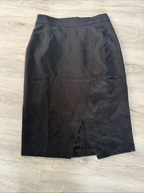 Gracia Black Pencil Skirt with Front Slit size small NWT